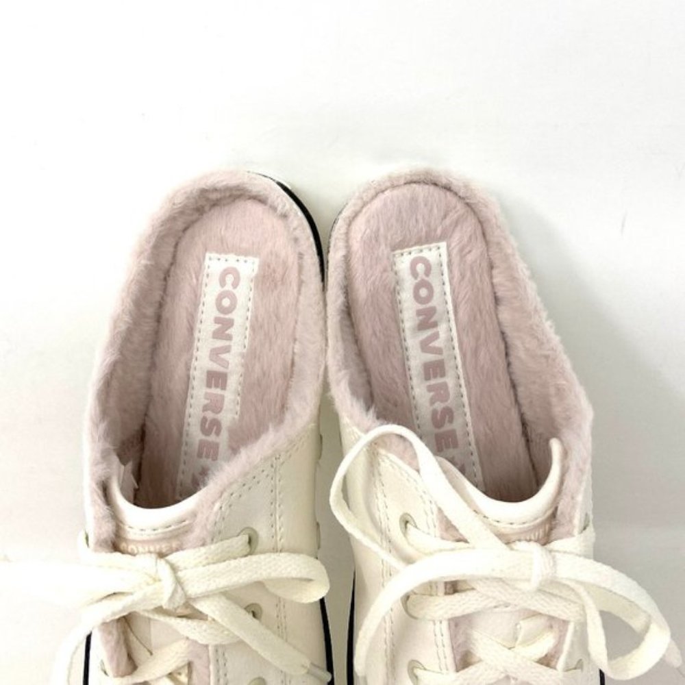 💖MEGA SALE💖Converse Womens  569547C CTAS DAINTY Mule Slip Egret Faux  Fur Sand - Picture 8 of 10